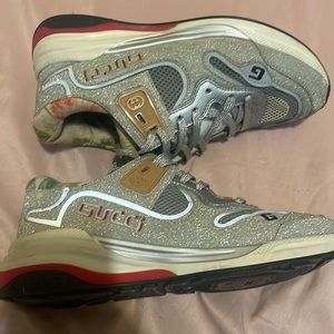 Silver Gucci sneaker. Women